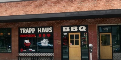 exterior of Trapp Haus BBQ
